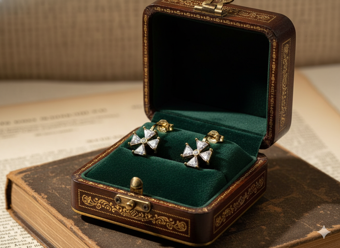 Diamond Bow Stud Earrings