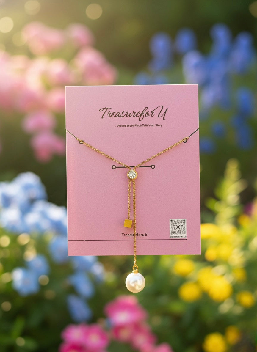 Gold-Tone Lariat Style Necklace