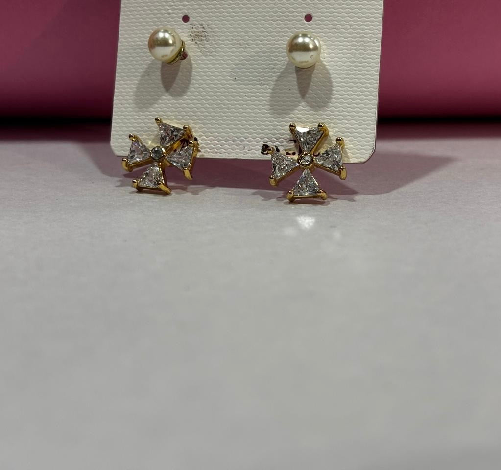 Diamond Bow Stud Earrings