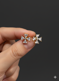 Diamond Bow Stud Earrings