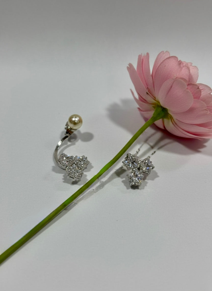 Diwani Diamond Studs with Pearl