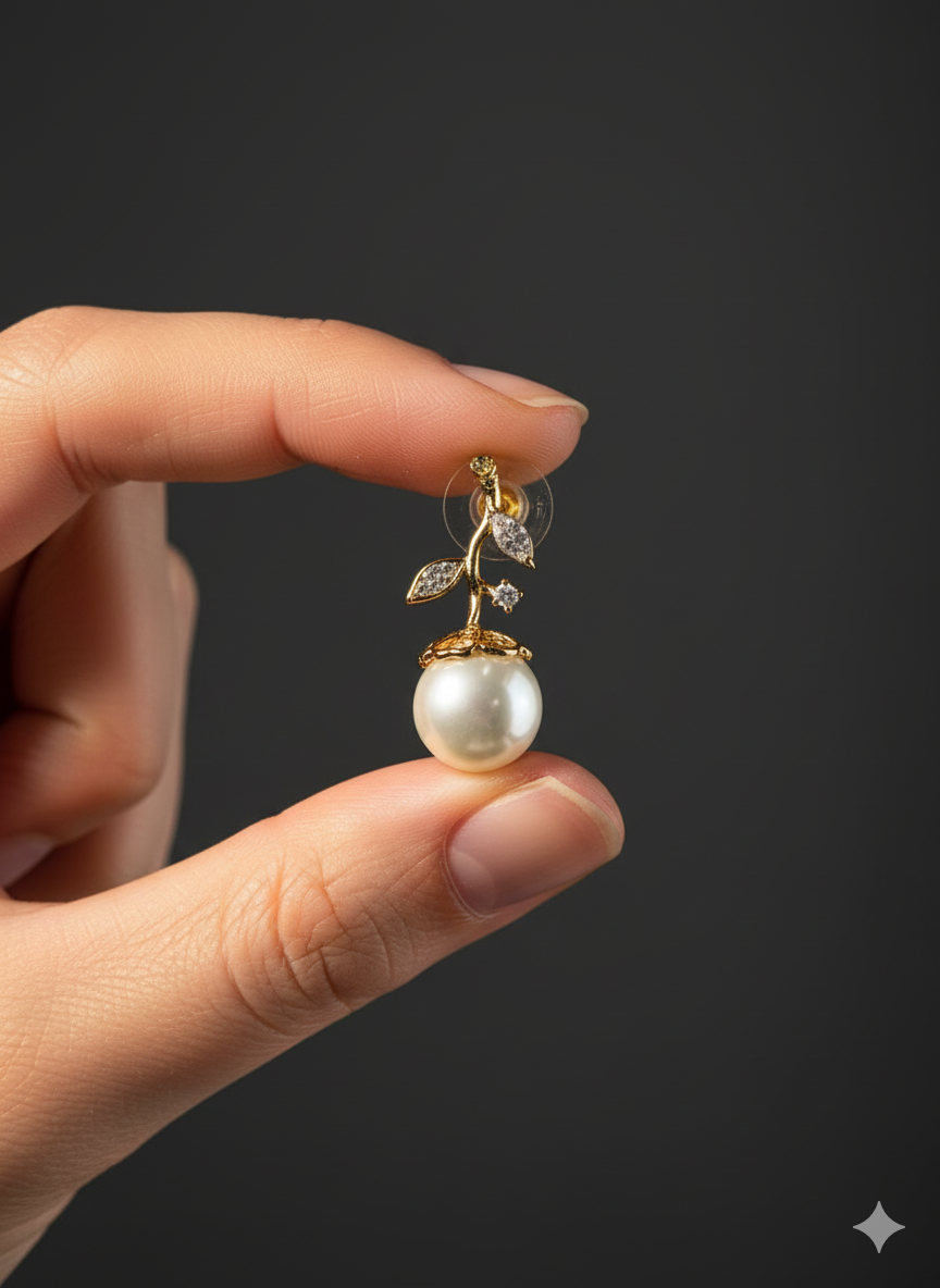 Pearl Fruit Charm Earring