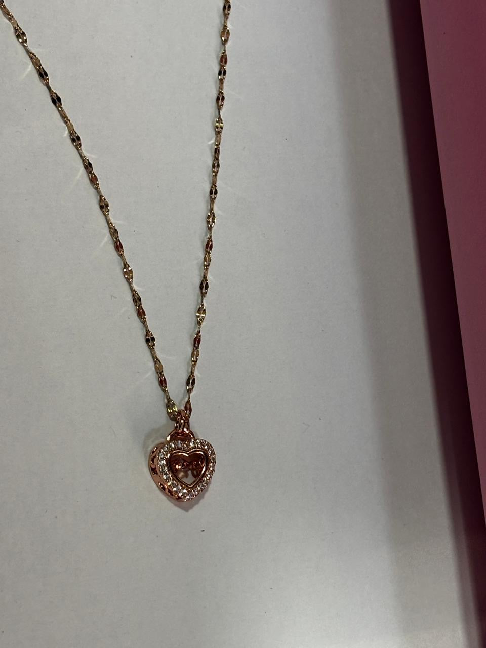 Diamante Heart Pendant Necklace