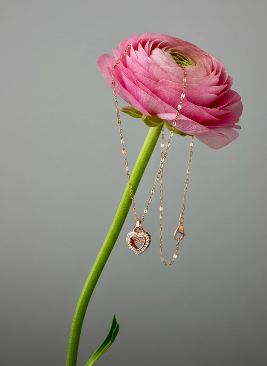 Diamante Heart Pendant Necklace