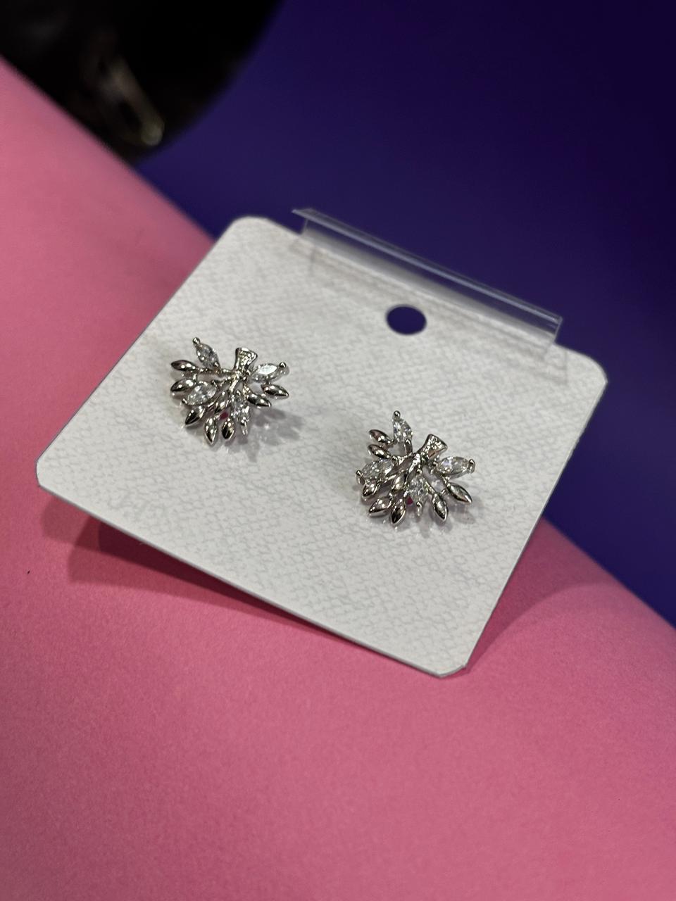 Diamond Leaf Earrings