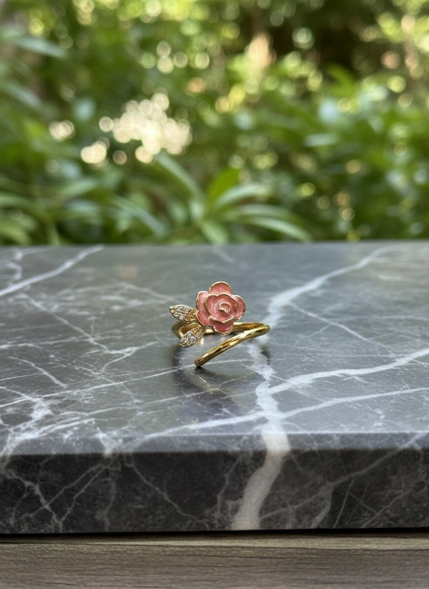 Adjustable Rose Flower Ring