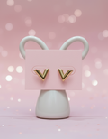 V-shaped Gold Stud Earrings