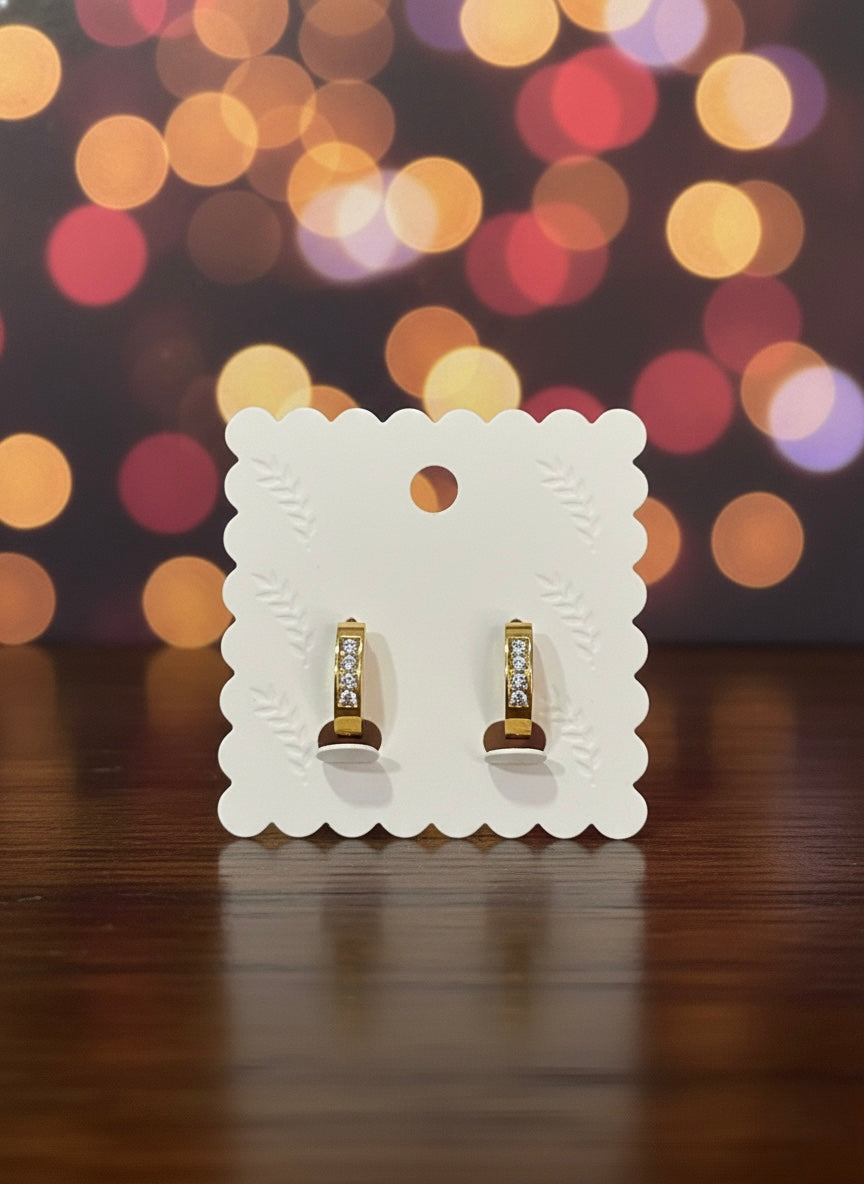 Cubic Zirconia Huggie Hoop Earrings