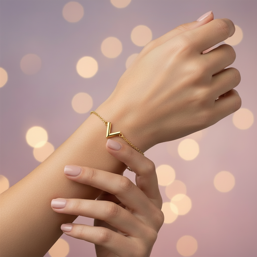 V-Shaped Gold Bracelet